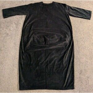 BLACK CRANE Velveteen 100% Cotton Long Bud Dress Black Made in USA Women's XS